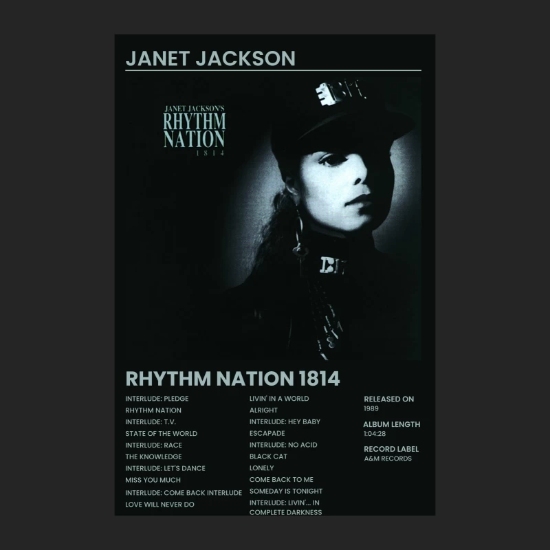 Janet Jackson's Rhythm Nation 1814 Album Cover and Track List Female Pullover Sweatshirt