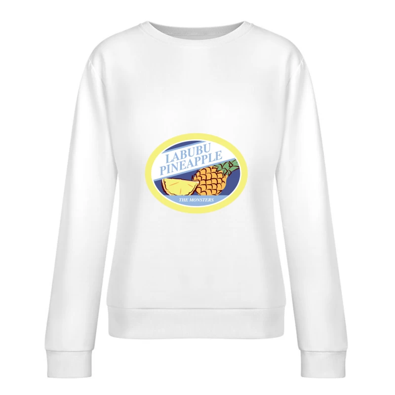Labubu Ananas Etikett Damen Pullover Sweatshirt