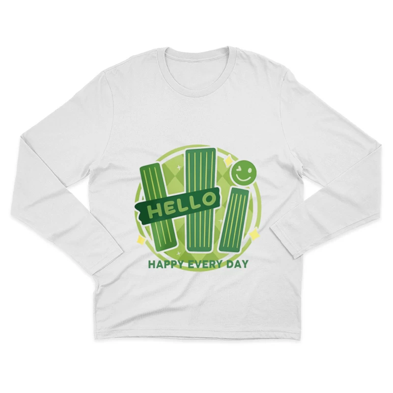 Fröhlicher Gruß jedes Tages Herren Langarm T-Shirt