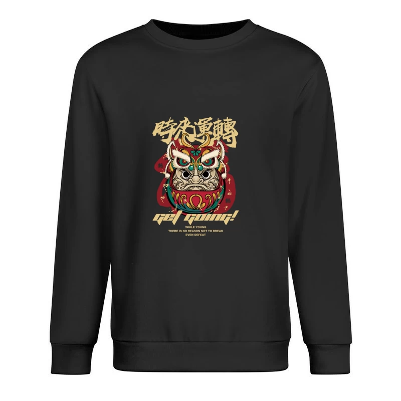 Mutiges Daruma-Motiv mit inspirierendem Zitat Herren Pullover Sweatshirt
