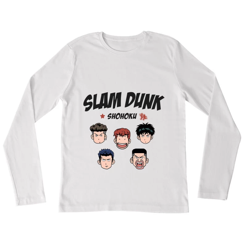 Slam Dunk Charaktere mit Shohoku-Team Damen Langarm T-Shirt