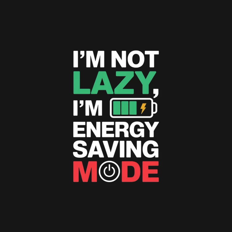 Lazy Mode: Low Energy Typography Male Long Sleeve T-Shirt