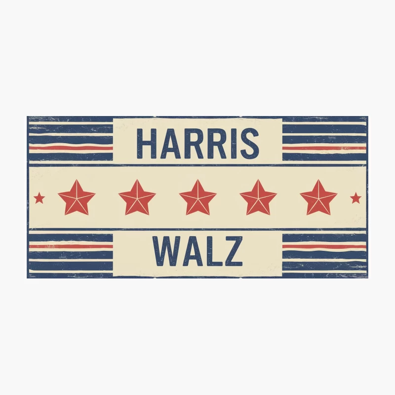 Harris Walz Patriotic Campaign Banner with Stars and Stripes Coffee Mug
