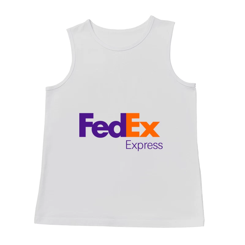 FedEx Express Corporate Logo Design in Purple and Orange Male Tank Top