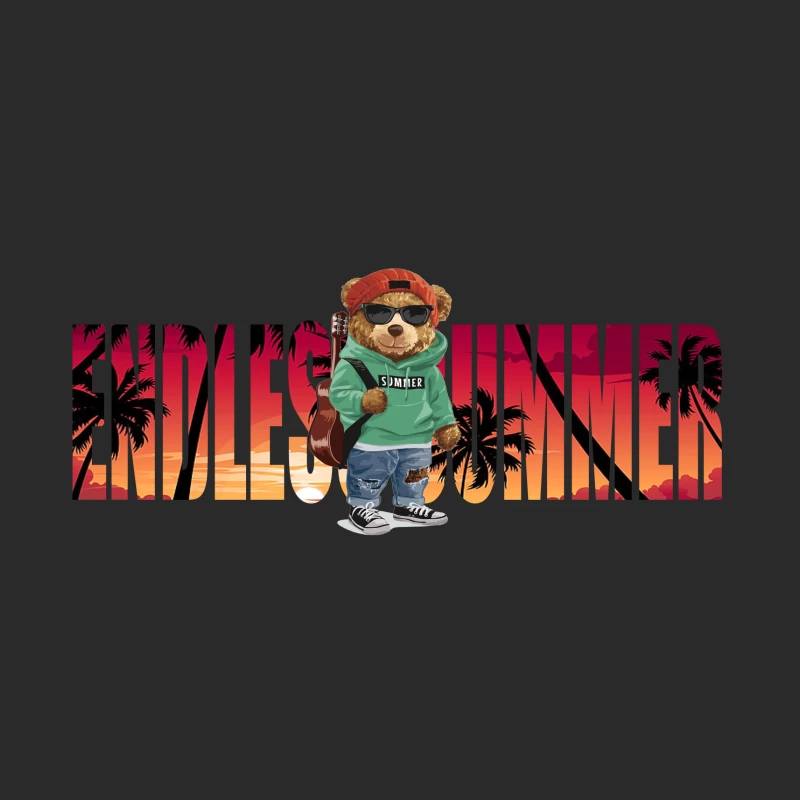 Cool Bear Enjoying Endless Summer Vibes Baseball Cap