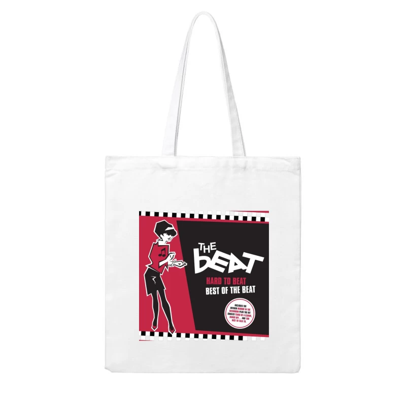 "Hard to Beat: Best of The Beat" Ska Music Album Cover with Red and Black Design Cotton Tote Bag