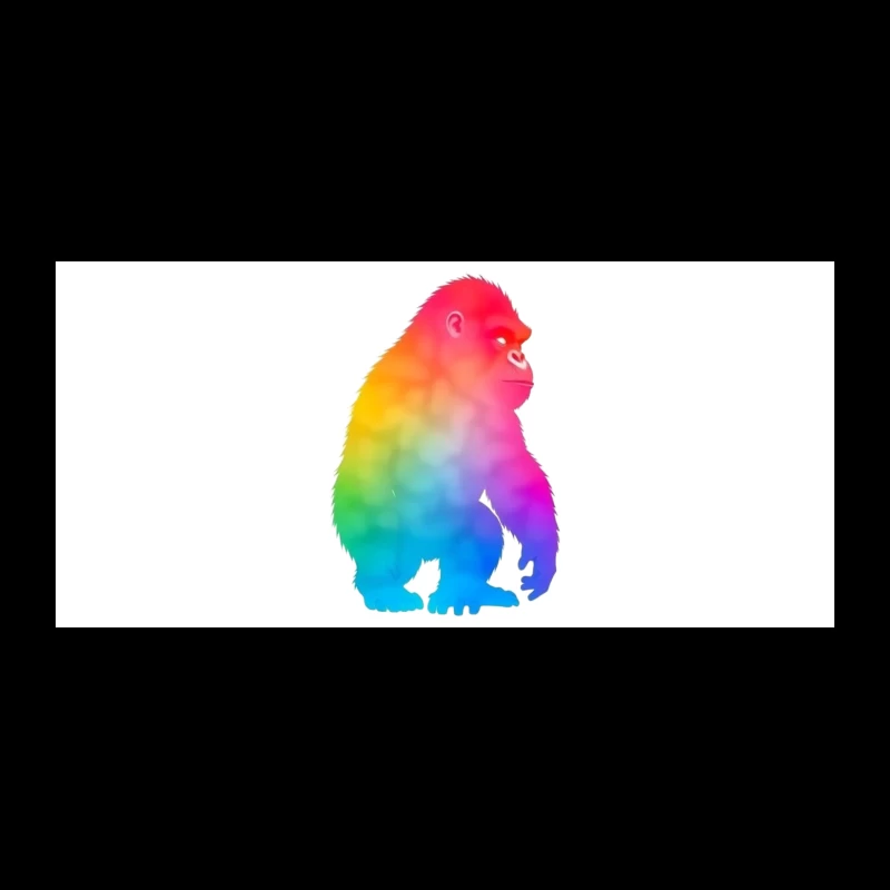 Rainbow Gradient Gorilla Silhouette Art Coffee Mug