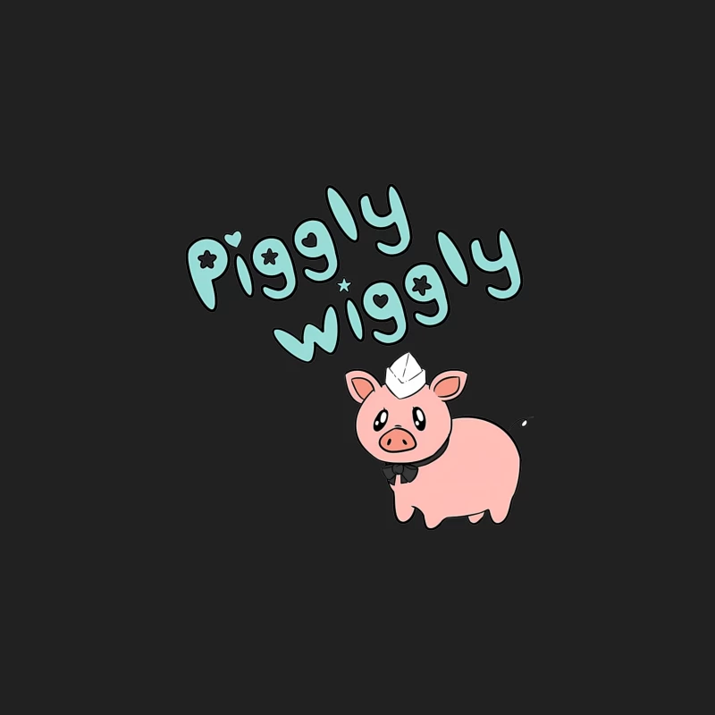 Cute Cartoon Pig with "Piggly Wiggly" Text Bucket Hat