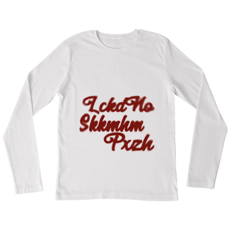 Künstlerischer roter Schriftzug Damen Langarm T-Shirt