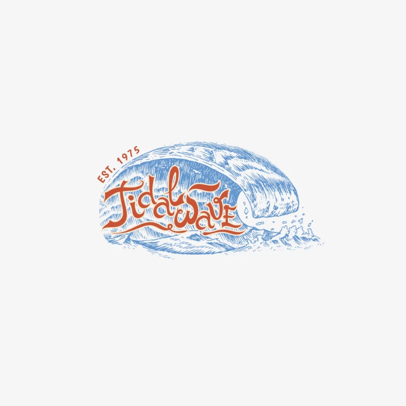 Tidal Wave Logo mit Wasserwelle Damen Langarm T-Shirt