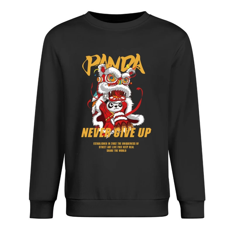Panda-Motivationskunst mit Drachenkostüm Herren Pullover Sweatshirt