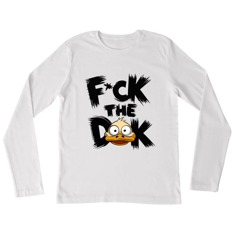 Angry Cartoon Duck Female Long Sleeve T-Shirt