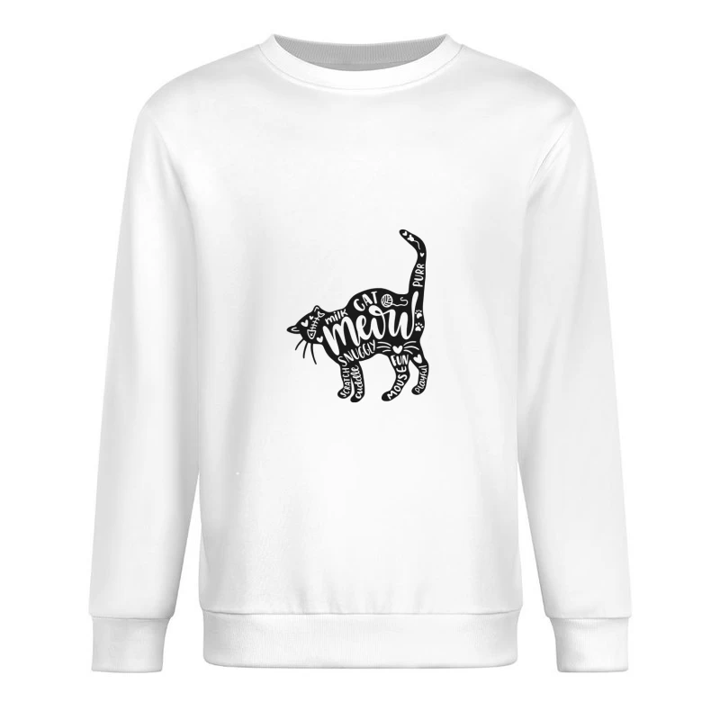 Illustration artistique de chat avec texte Homme Sweat-shirt à enfiler