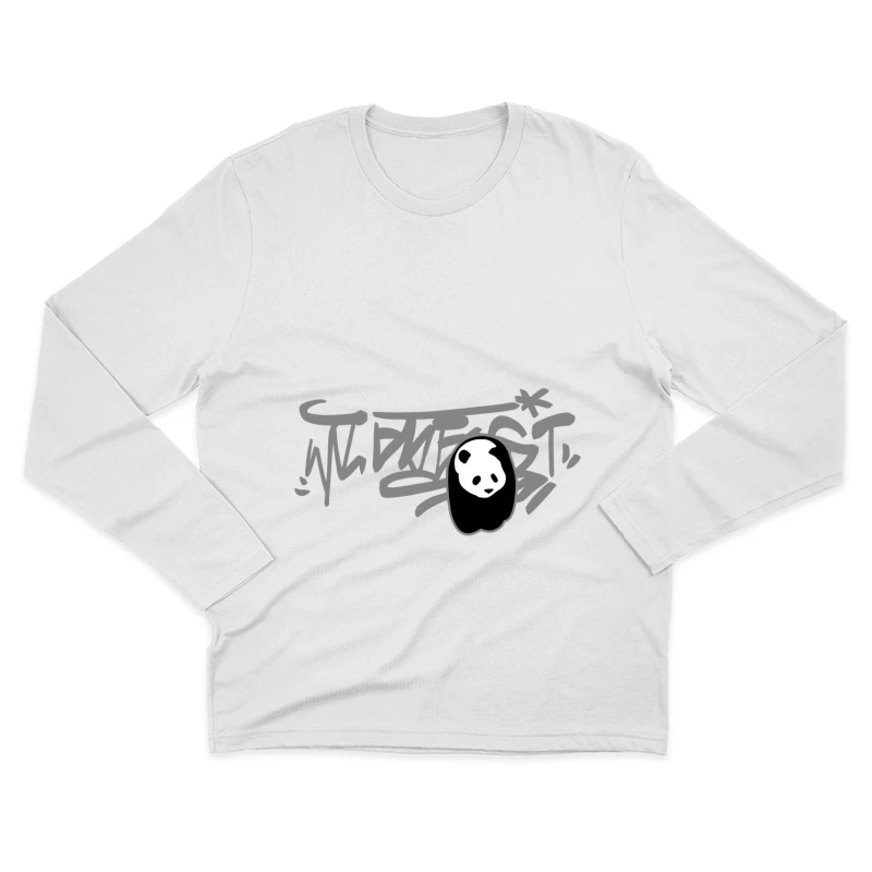 Graffiti-Panda-Design Herren Langarm T-Shirt