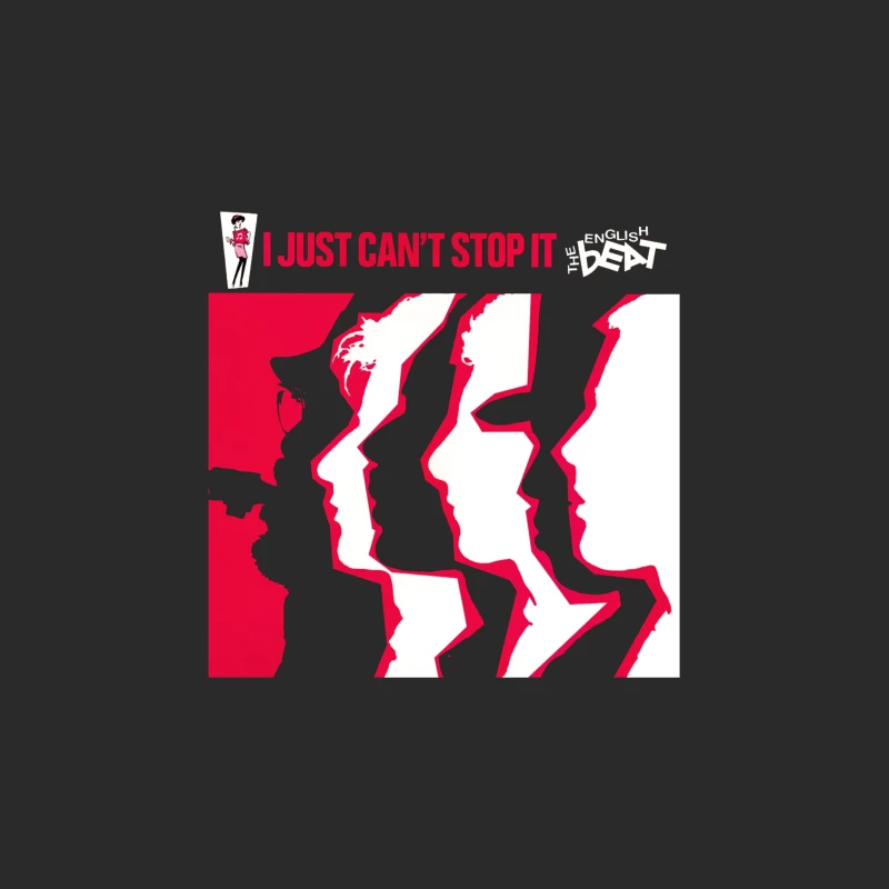 "I Just Can't Stop It" Abstract Red and White Album Cover Baseball Cap