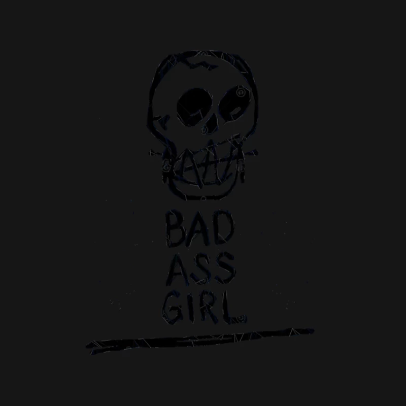 Bad Ass Girl PunkSkullGraphic Tee - original design Mouse Pad