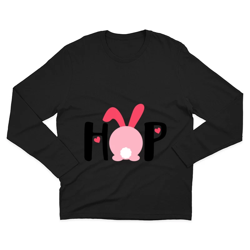Lapin adorable avec des oreilles roses Homme Manches Longues T-Shirt