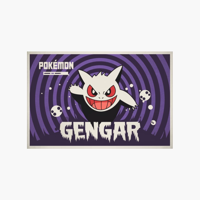 Retro-Style Pokemon Gengar Ghost Character Poster Cotton Tote Bag