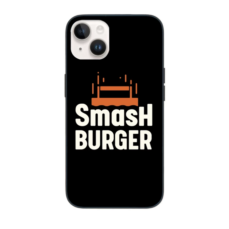 Smash Burger Minimalist Restaurant Logo Design iPhone Case