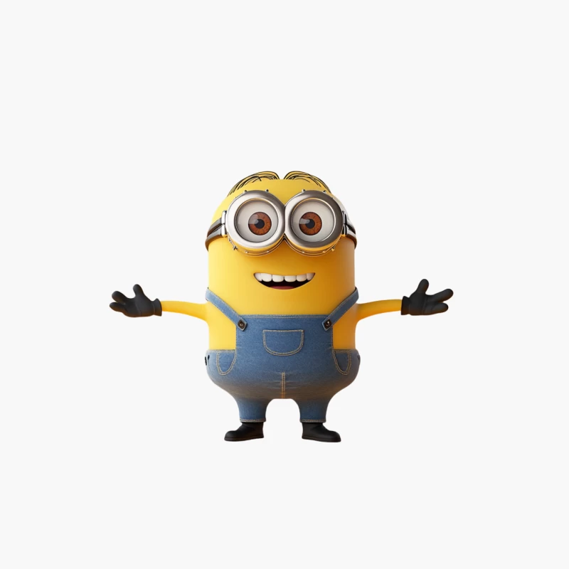 Cheerful Minion Character in Yellow and Blue Cotton Tote Bag