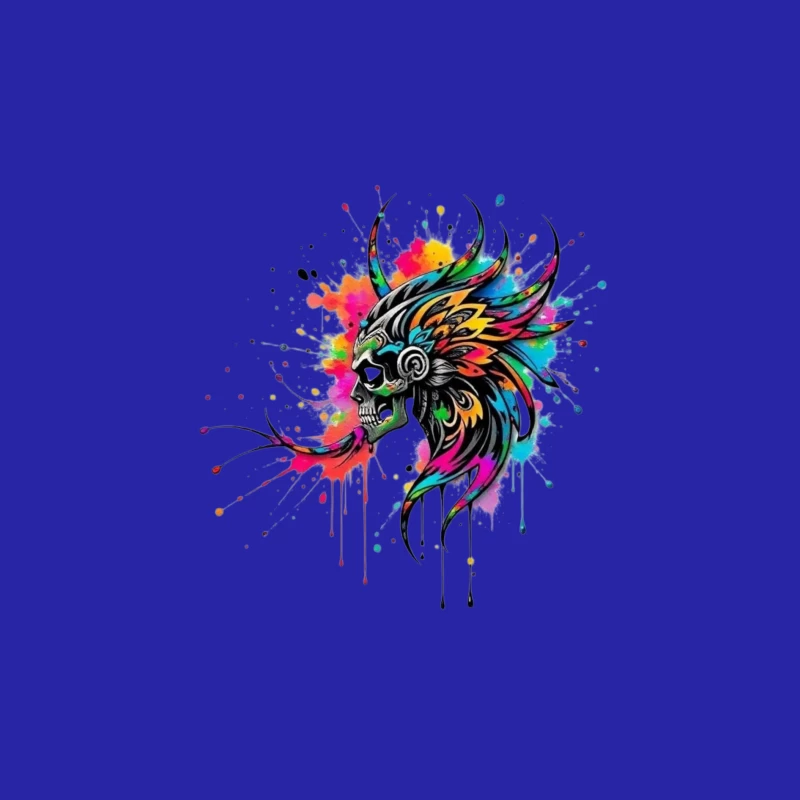 Colorful Tribal Skull Art Male Tank Top