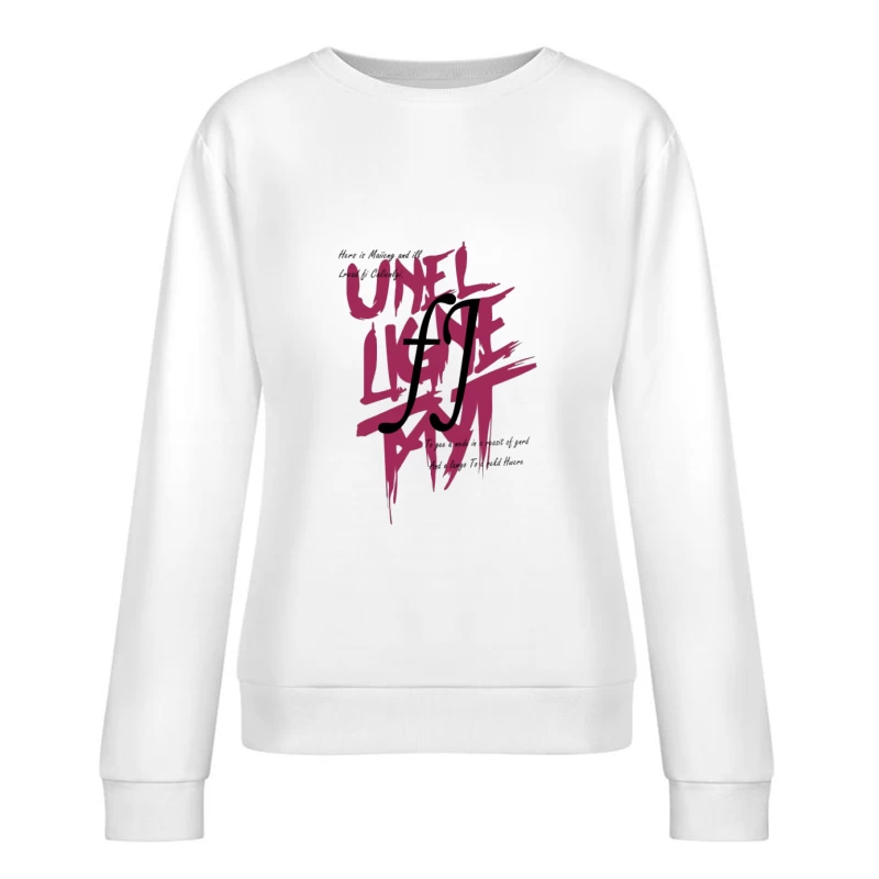 Motif Typographique Dynamique Femme Sweat-shirt à enfiler