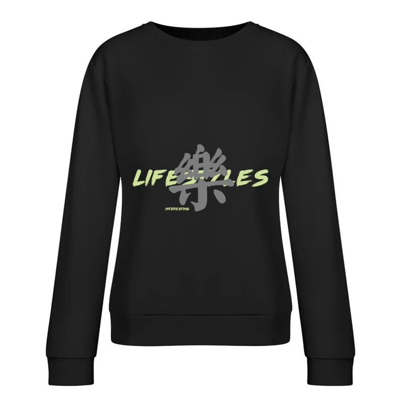 Lifestyles Design mit Schriftzeichen Damen Pullover Sweatshirt