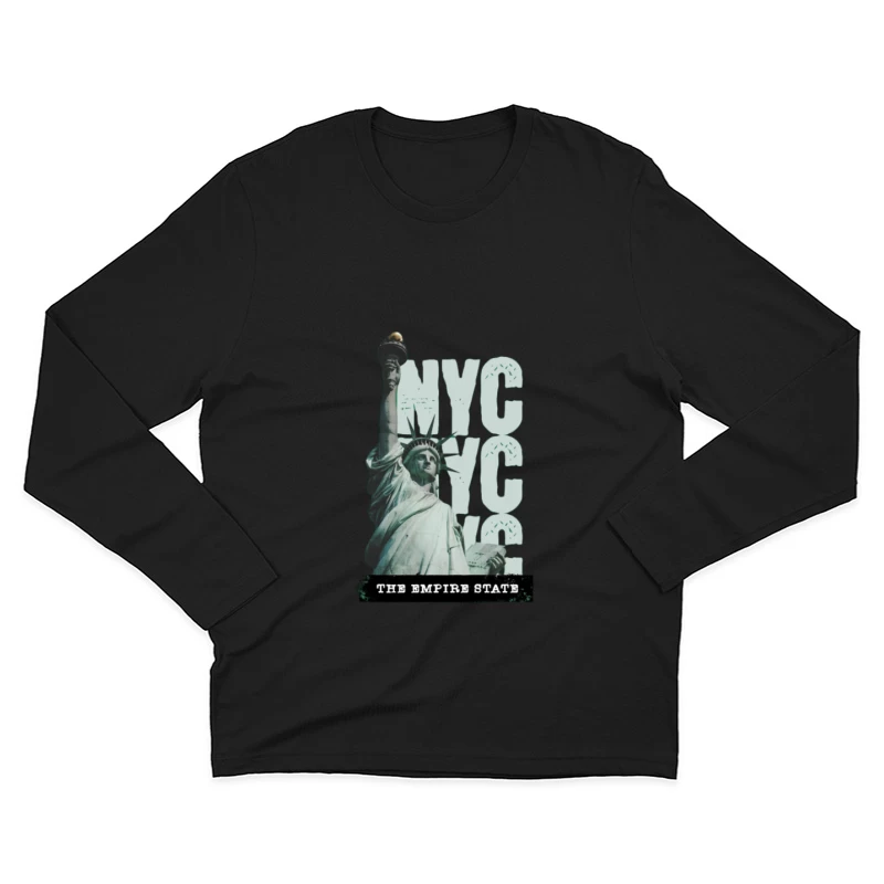 Graphique Statue de la Liberté NYC Homme Manches Longues T-Shirt
