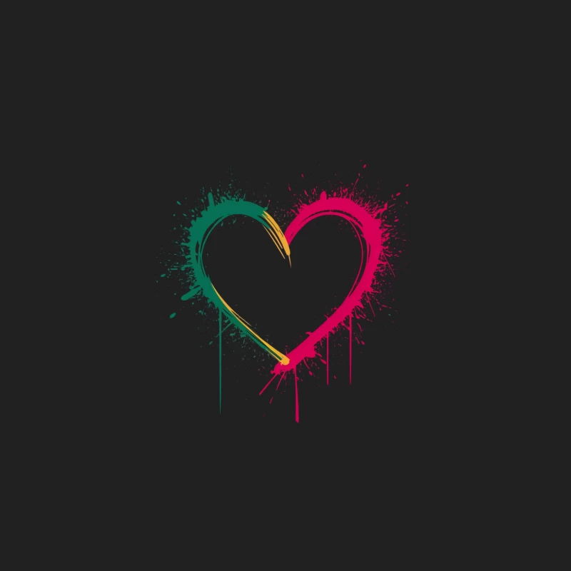 Colorful Paint Splash Heart Graffiti Art Bucket Hat