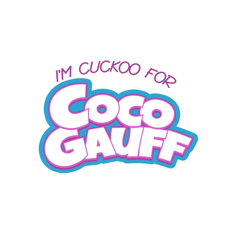 Stylized "I'm Cuckoo for Coco Gauff" Tennis Fan Text Logo Tapestry