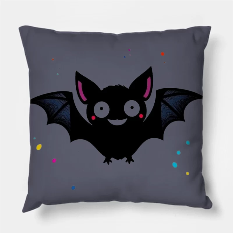 Cute Cartoon Bat Throw Pillow