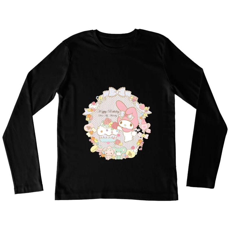 Fête d'anniversaire mignonne avec My Melody Femme Manches Longues T-Shirt