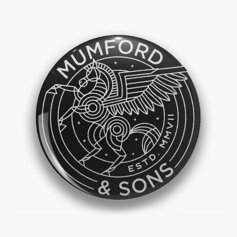 Mumford & Sons Geometric Pegasus Band Logo Pin