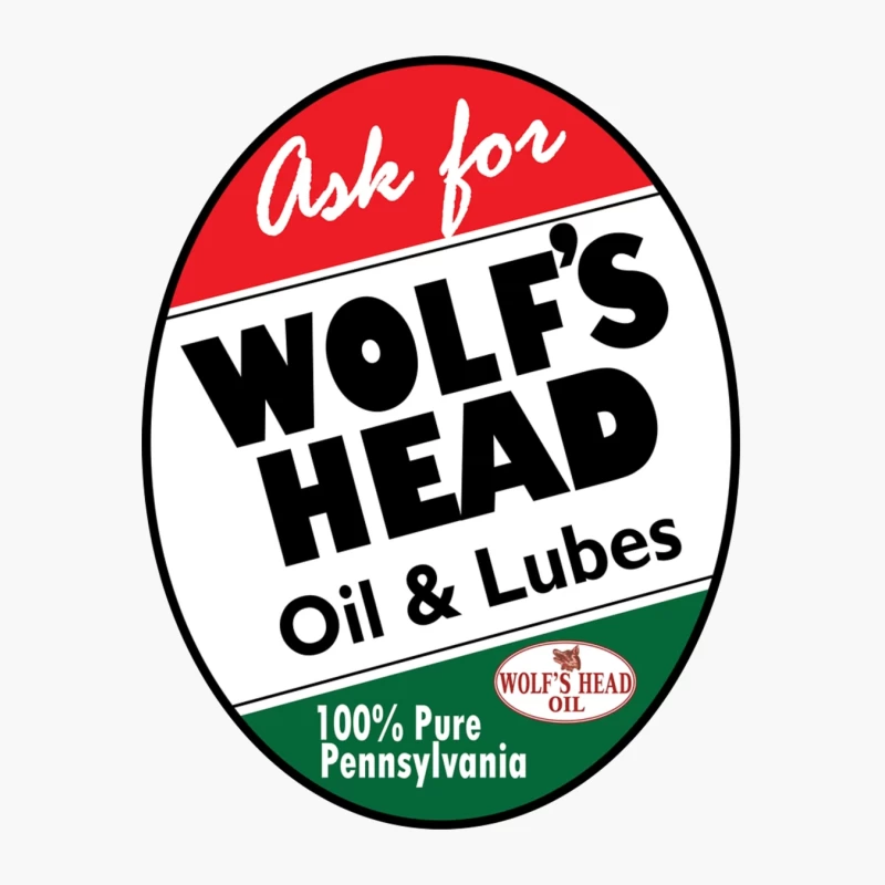 Vintage Wolf's Head Pennsylvania Motor Oil and Lubricants Advertisement Sign Cotton Tote Bag