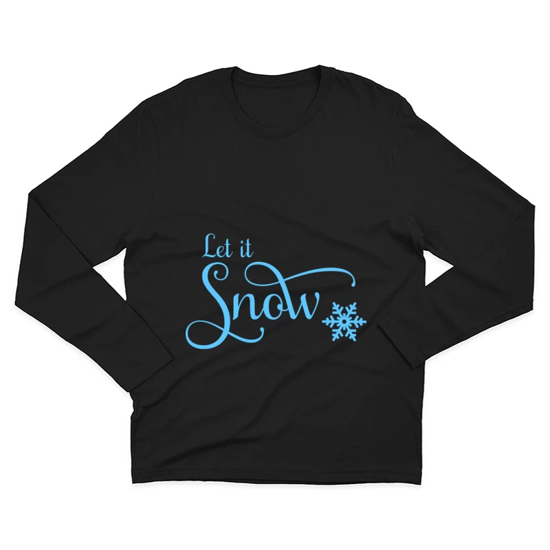 Design hivernal avec flocon et texte Homme Manches Longues T-Shirt