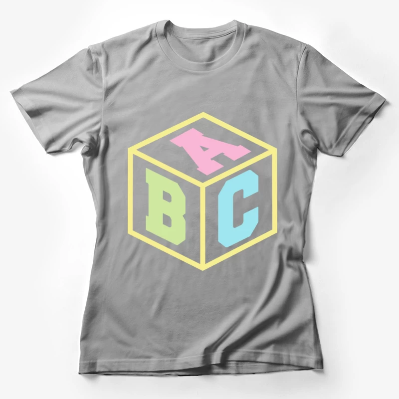 Cube d'alphabet coloré Femme T-Shirt