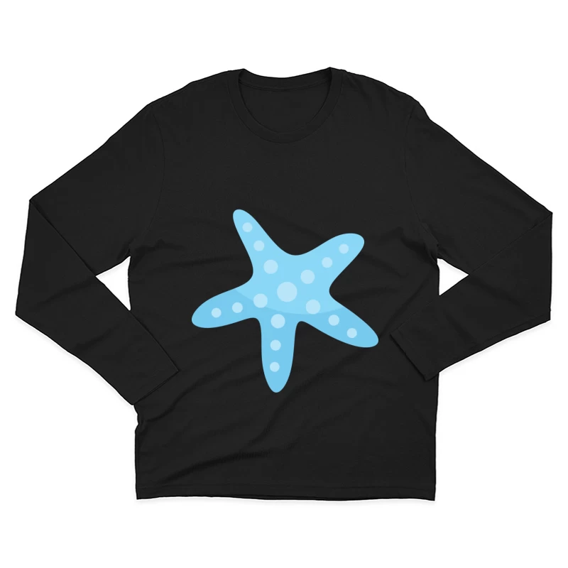 Étoile de mer bleue illustrée Homme Manches Longues T-Shirt