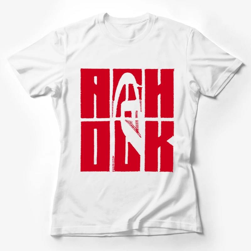Rot-Schwarz-Design mit Silhouette Damen T-Shirt