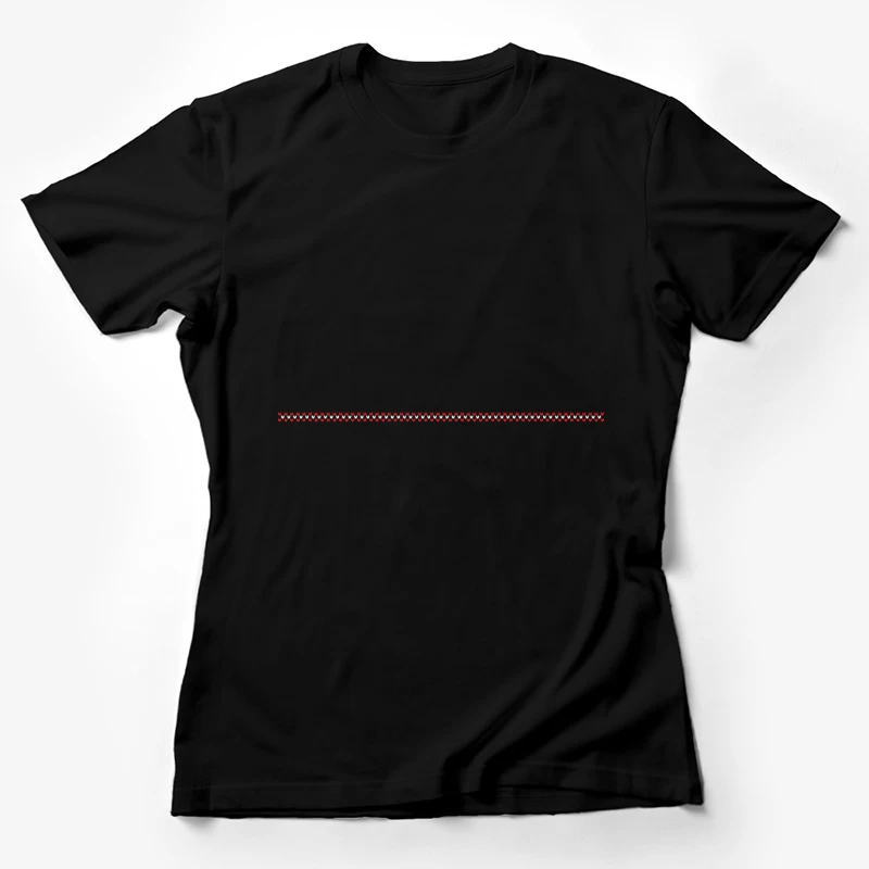 Rayures rouge et noir avec motifs symétriques Femme T-Shirt