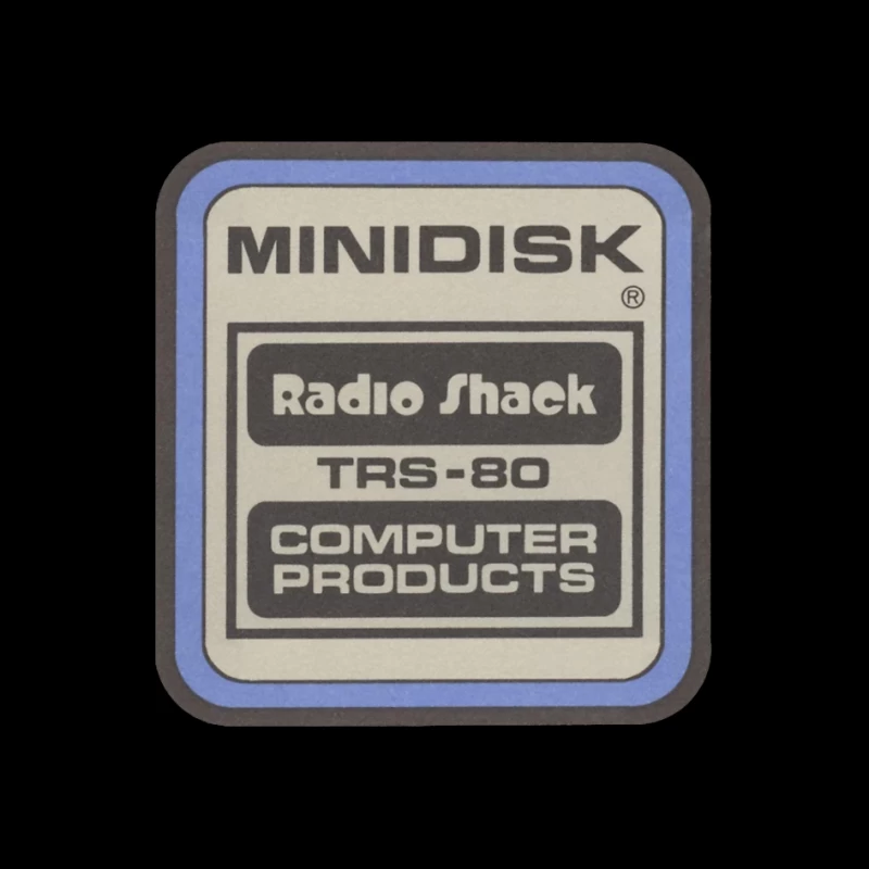 Vintage Radio Shack TRS-80 Minidisk Computer Products Label Pin