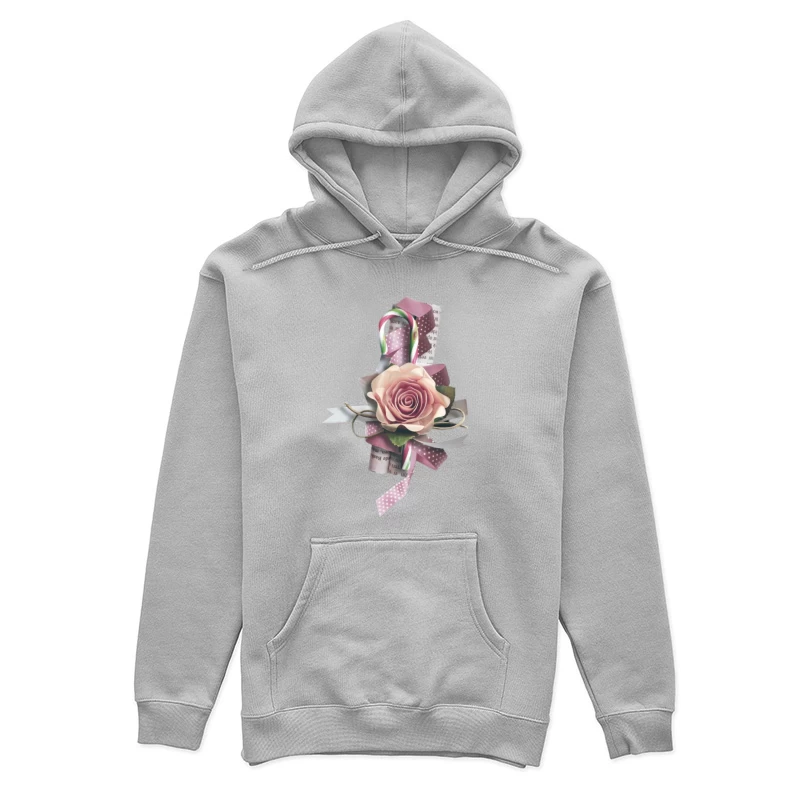 Kunstvolle Verzierung mit Rose und Zuckerstange Damen Pullover Hoodie