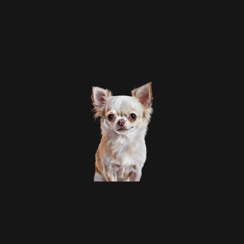 Adorable Chihuahua: A Small White Dog with Big Eyes and Pointy Ears Desk Mat