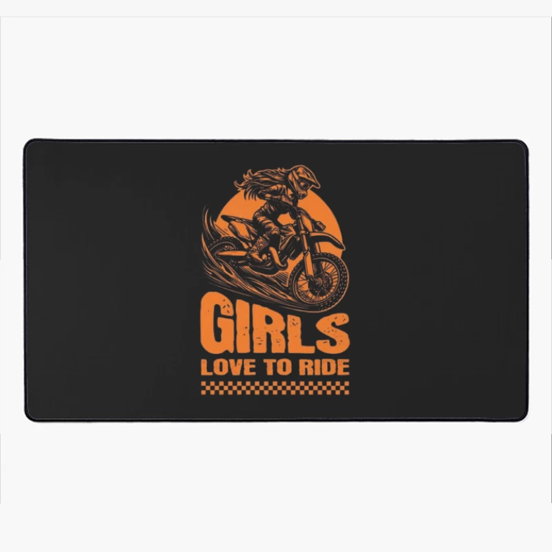 Girls Love to Ride - Motocross Racing Design Desk Mat