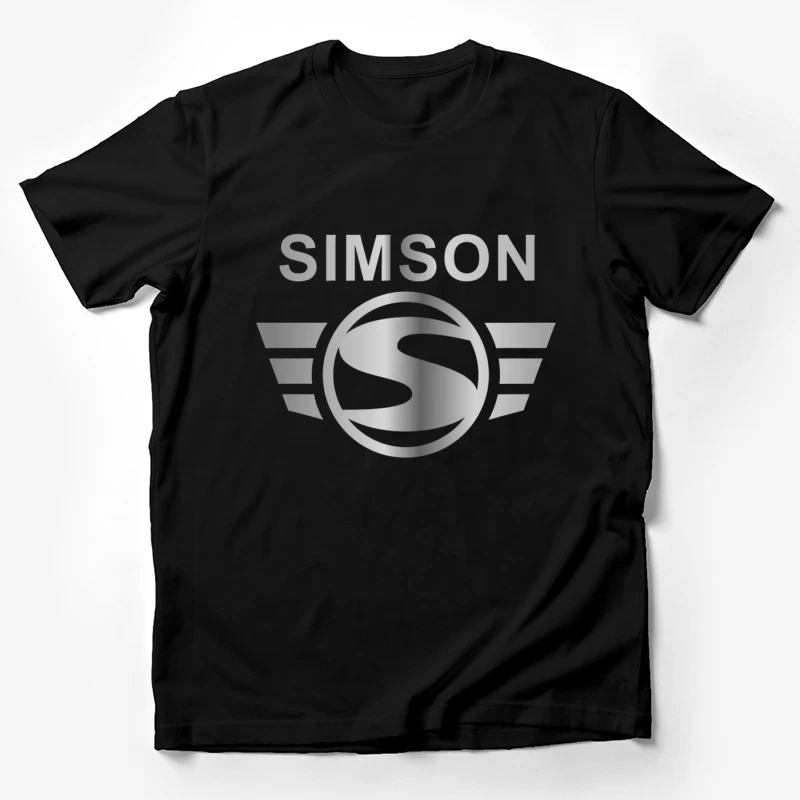 Simson Vintage Motorcycle Brand Logo with Silver Wings Male T-Shirt