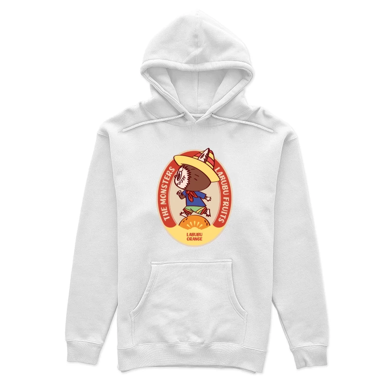 Labubu Orange Aufkleber Damen Pullover Hoodie