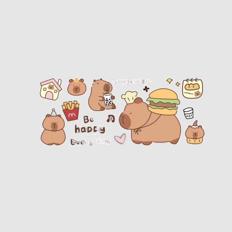 Capybara avec Burger et Frites Femme Sweat à capuche