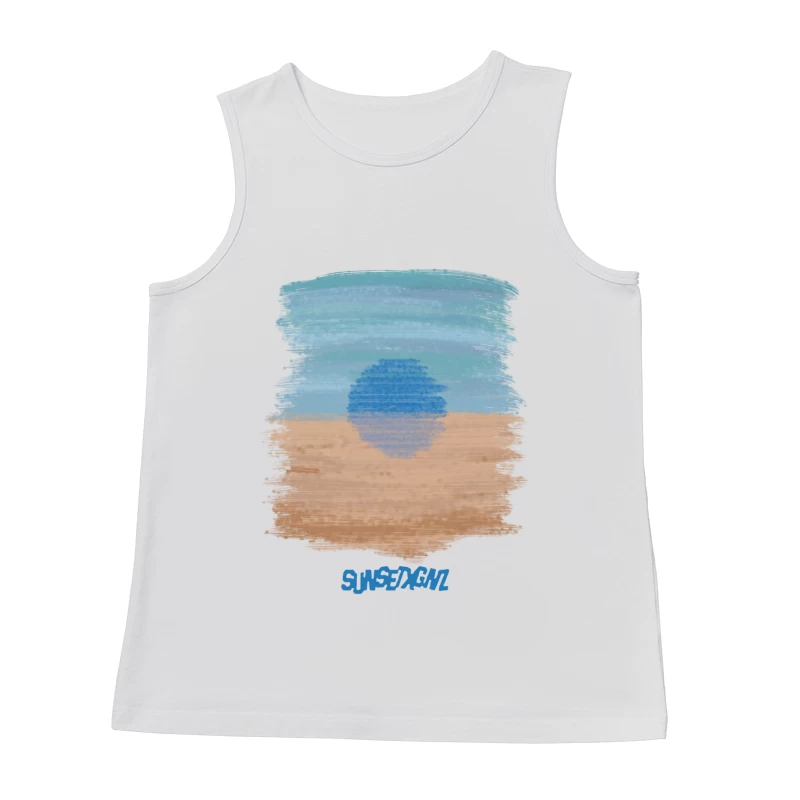 Abstrakter blauer Sonnenuntergang Herren Tanktops