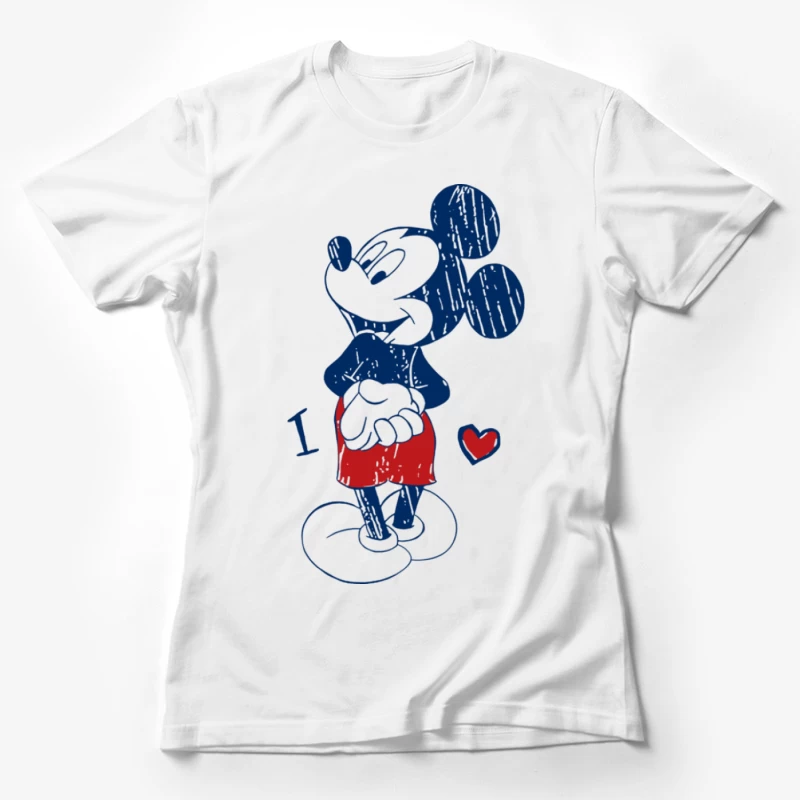 Skizzenhafter Cartoon-Charakter mit Herz Damen T-Shirt