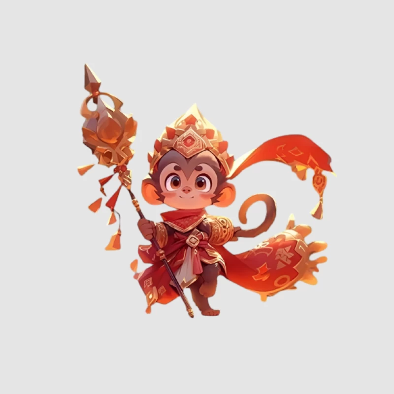 Guerrier singe mignon avec sceptre Femme Sweat à capuche
