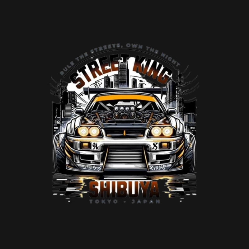 Street King: Modified Toyota Supra in Shibuya Night Scene Mouse Pad